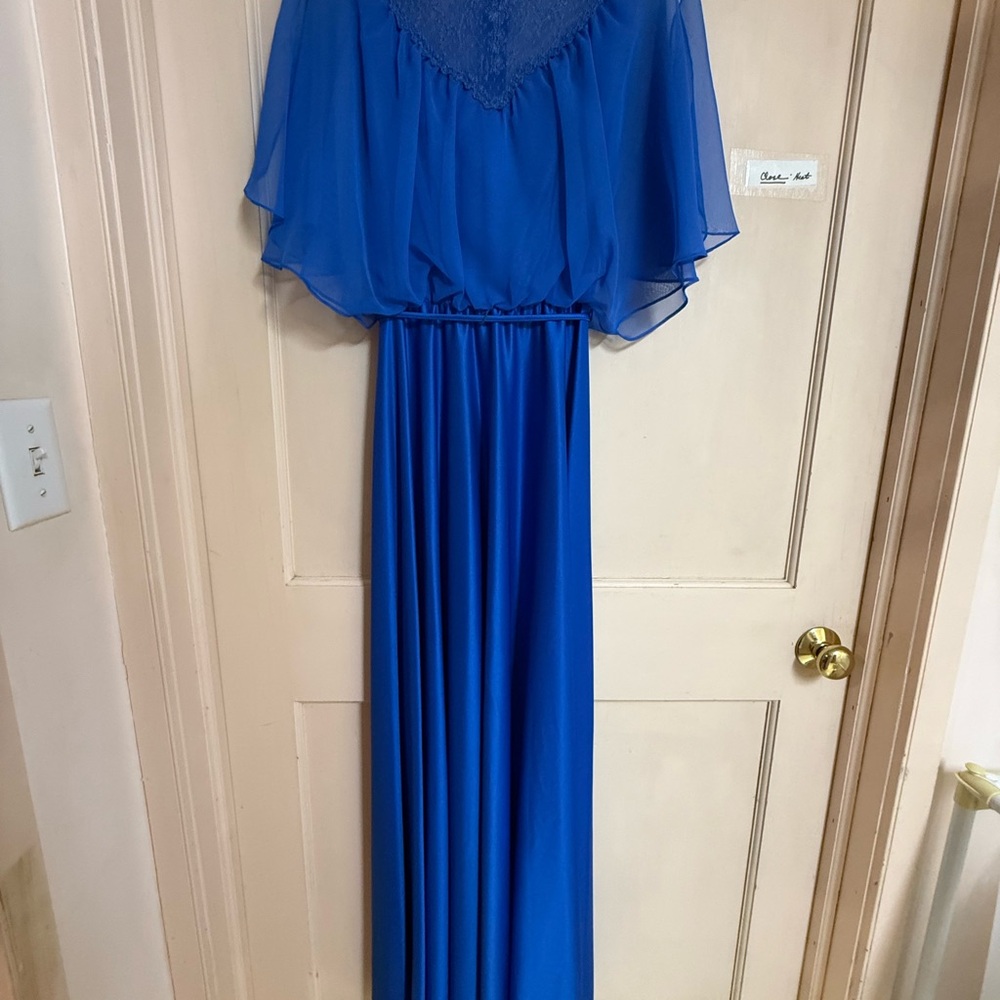 Vintage Chic Royal Blue Maxi Dress